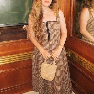 Reformation Tagliatelle Linen Dress - Tartine Check